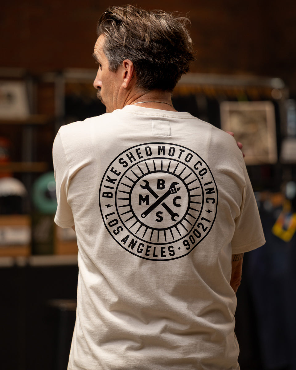 BSMC LA Roundel T-Shirt - Bone worn by model