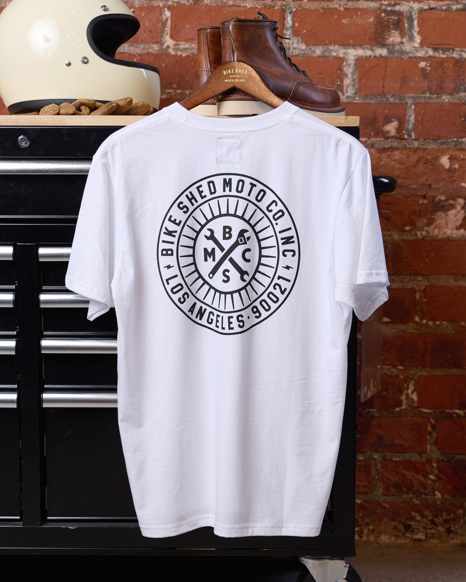 BSMC LA Roundel T-Shirt - White handing image back