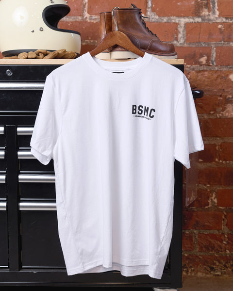 BSMC LA Roundel T-Shirt - White hanging image front
