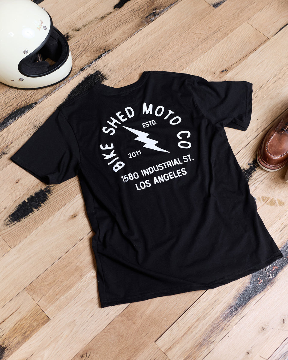 BSMC Lightning T-Shirt - Black stylized flatlay image rear