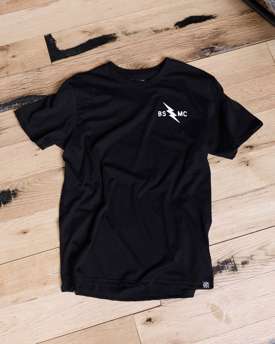 BSMC Lightning T-Shirt - Black stylized flatlay image front