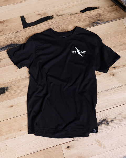BSMC Lightning T-Shirt - Black stylized flatlay image front