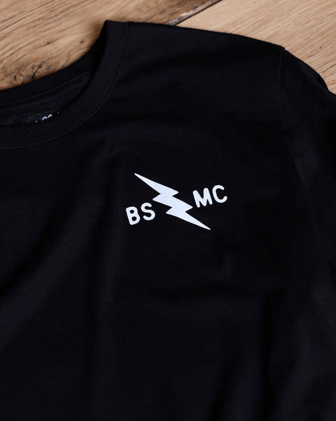 BSMC Lightning T-Shirt - Black front logo close up