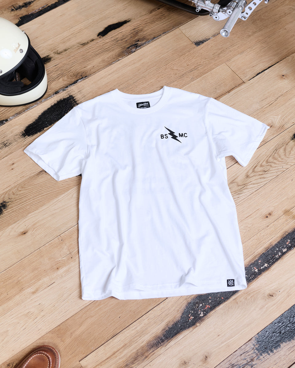 BSMC Lightning T-Shirt - White stylized flaylay image front