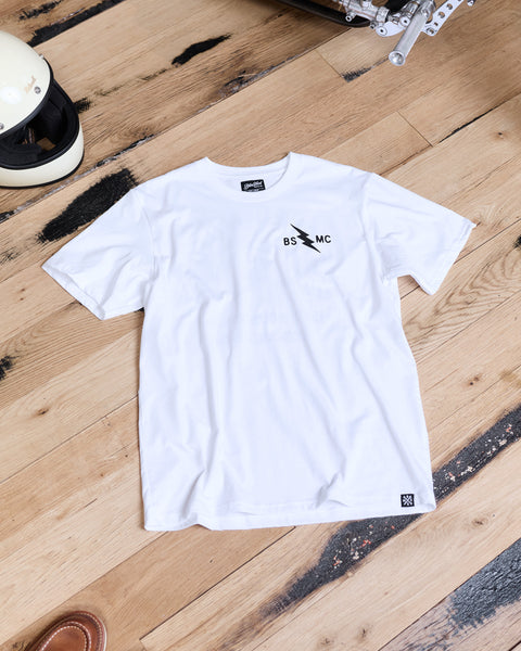 BSMC Lightning T-Shirt - White stylized flaylay image front