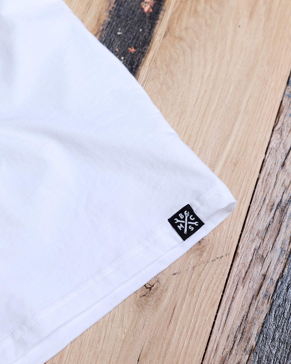 BSMC Lightning T-Shirt - White hem tag close up