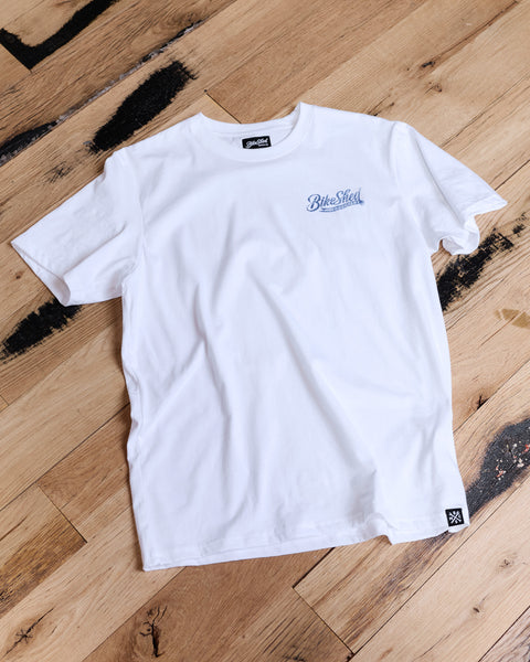 BSMC Pennant T-Shirt - White stylized flatlay image front
