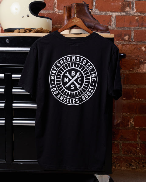 BSMC LA Roundel T-Shirt - Black hanging image back