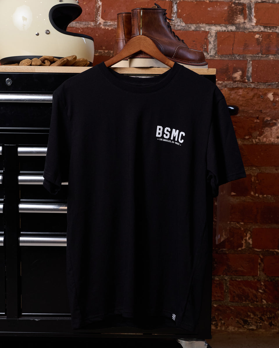 BSMC LA Roundel T-Shirt - Black hanging image front