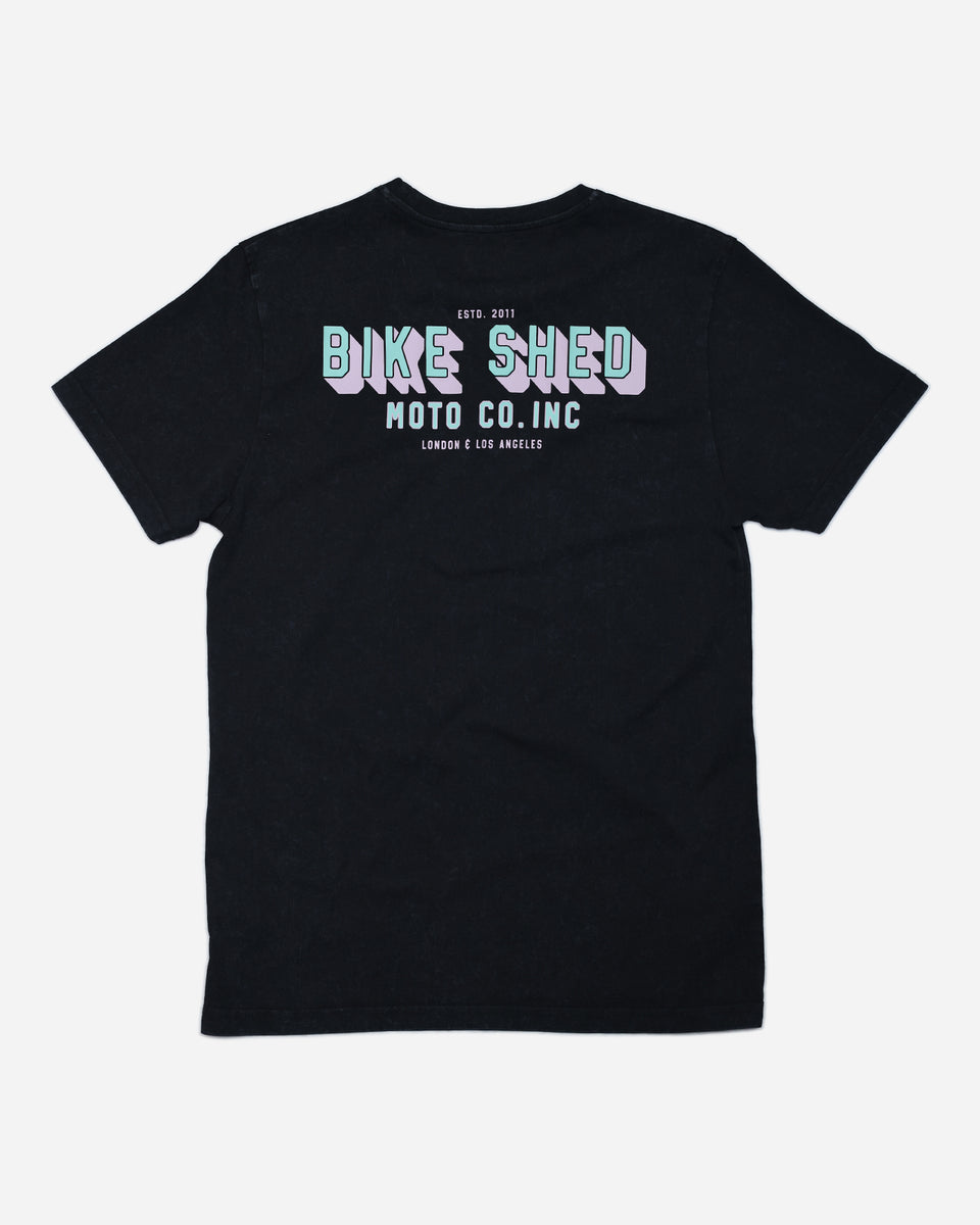 Bike Shed Moto Co. Logo Graphic Billboard T-Shirt - Black, back