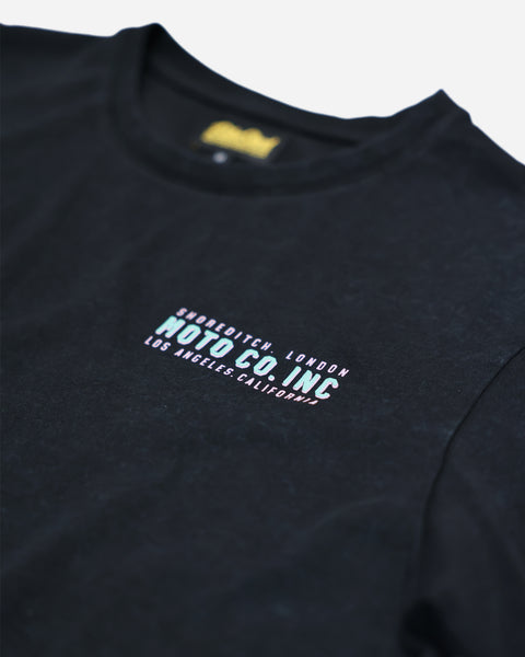 Bike Shed Moto Co. Logo Graphic Billboard T-Shirt - Black, front logo close up