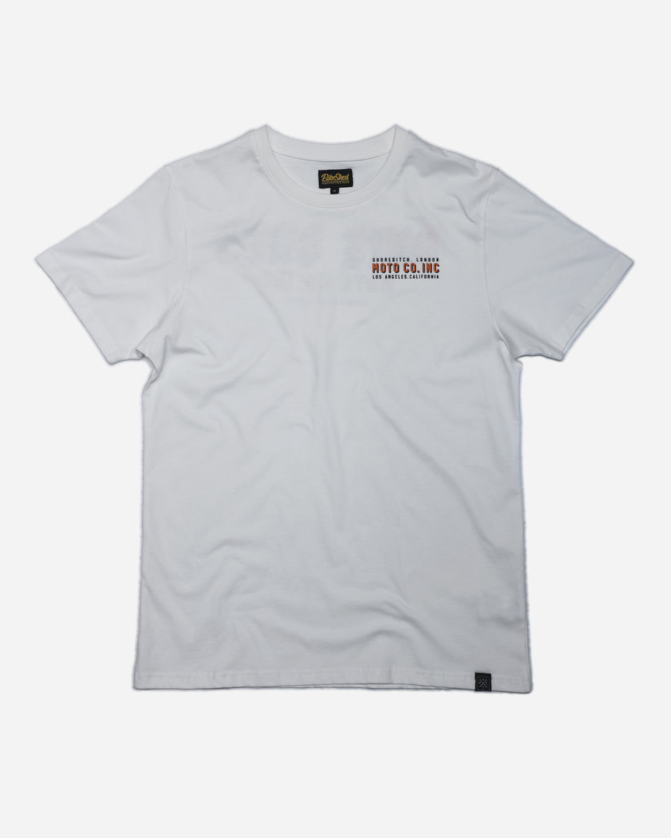 Bike Shed Moto Co. Logo Billboard T-Shirt  - Off White, front