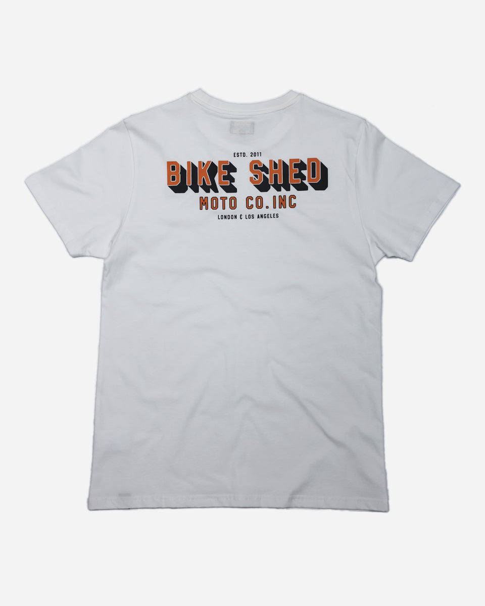 Bike Shed Moto Co. Logo Billboard T-Shirt - Off White, back