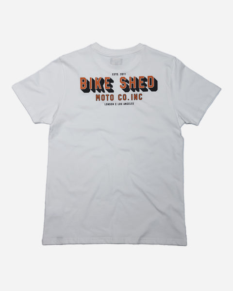 Bike Shed Moto Co. Logo Billboard T-Shirt - Off White, back