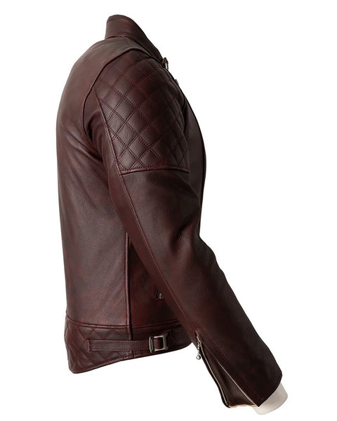 Goldtop Bobber Jacket - Oxblood studio image side detail