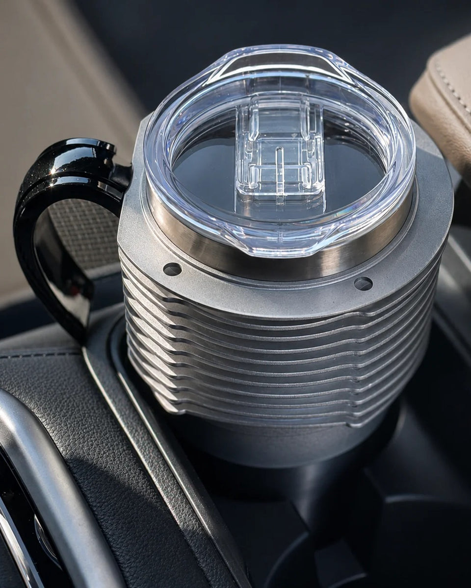 Finned Cup Holder Adapter - Silver lifestyle image
