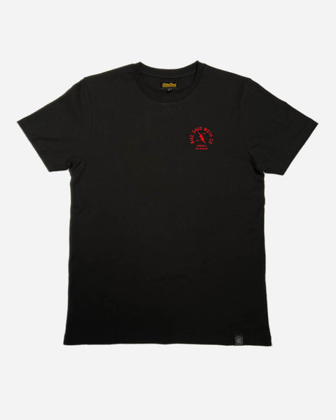 BSMC motorcycle lightning bolt graphic T Shirt - Black, front