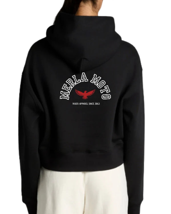 MERLA Moto Sunday Crop Hoodie - Black
