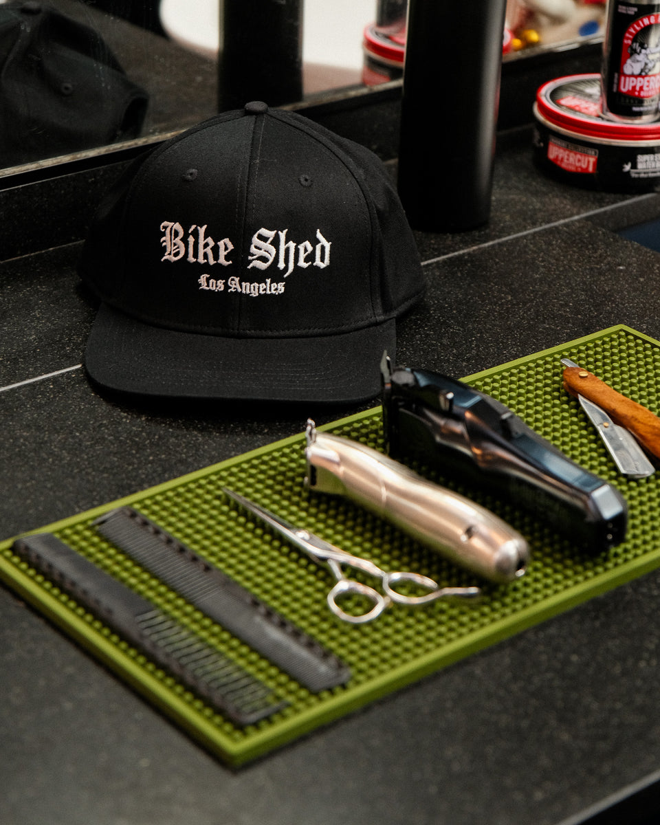 black Los Angeles Bike Shed Moto Co. snapback baseball hat