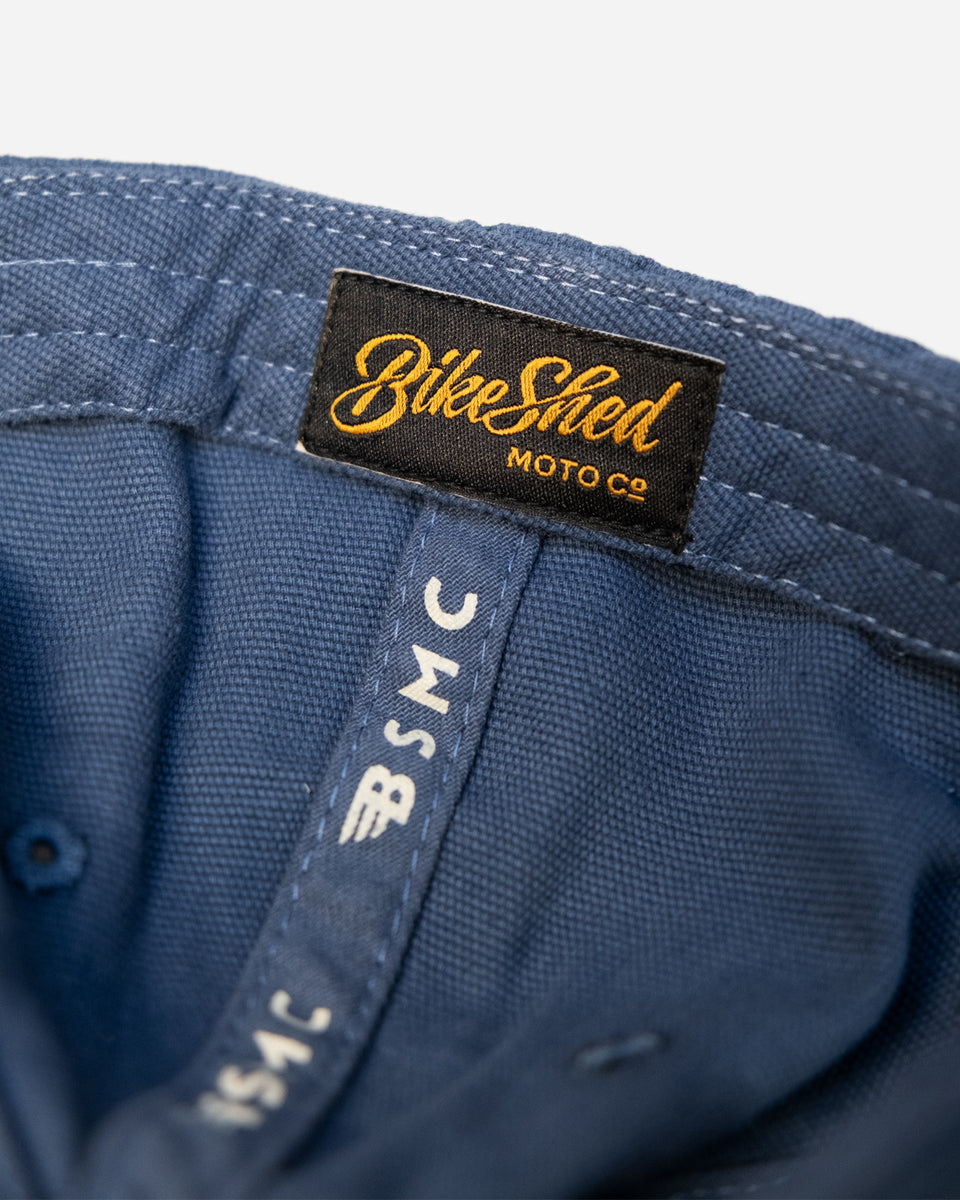 BSMC Desert Race Cap - Blue studio image inner tape close up