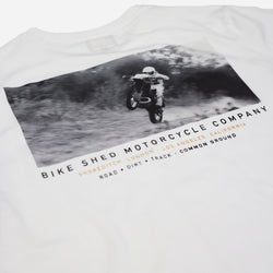 BSMC Dirt Shot T-Shirt - White, back logo close up