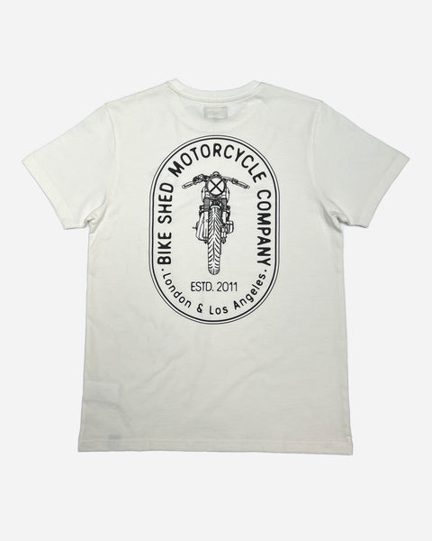BSMC Motorcycle Graphic T Shirt - White, back