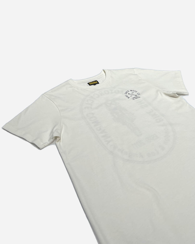 BSMC Drop Bars T Shirt - White, side on close up
