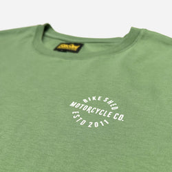 BSMC Dual Rocker T Shirt - Green, logo close up