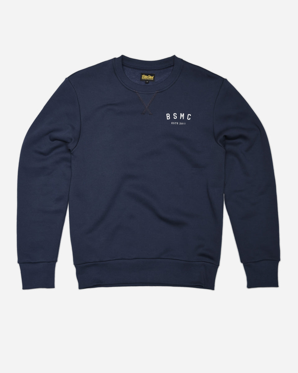 Navy Blue Bike Shed Moto Co. Embroidered Sweatshirt front