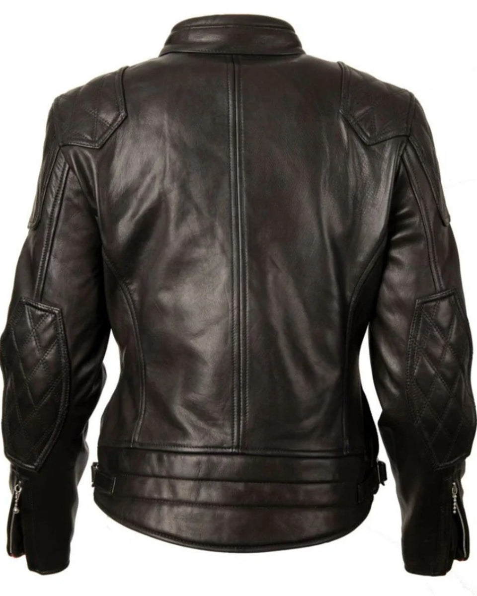 Goldtop Womens '76 Cafe Racer Jacket - Black studio image rear