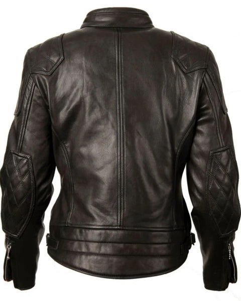 Goldtop Womens '76 Cafe Racer Jacket - Black studio image rear