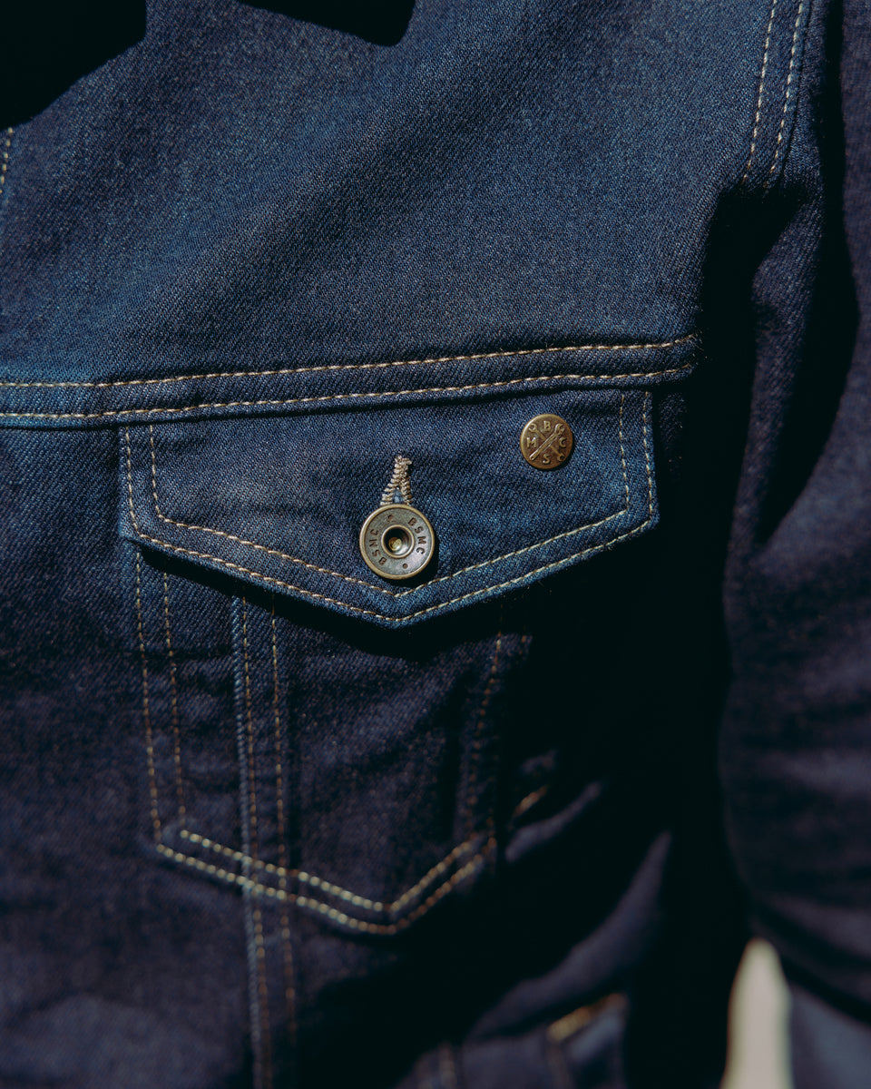 BSMC Denim Motorcycle Jacket - Resistant Indigo, detail