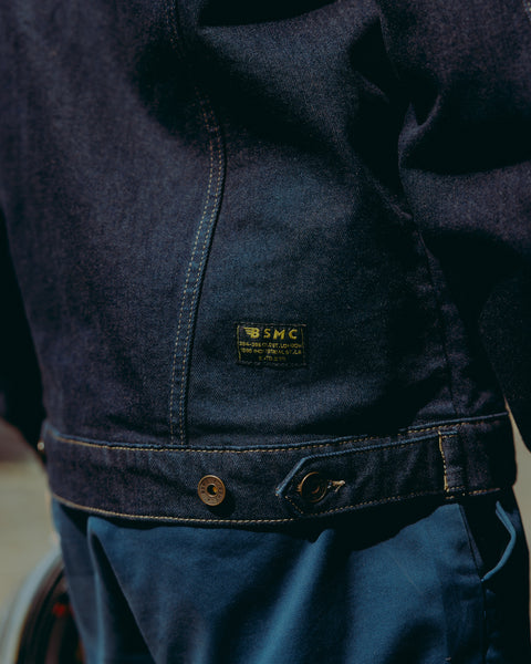 BSMC Denim Motorcycle Jacket - Resistant Indigo, detail