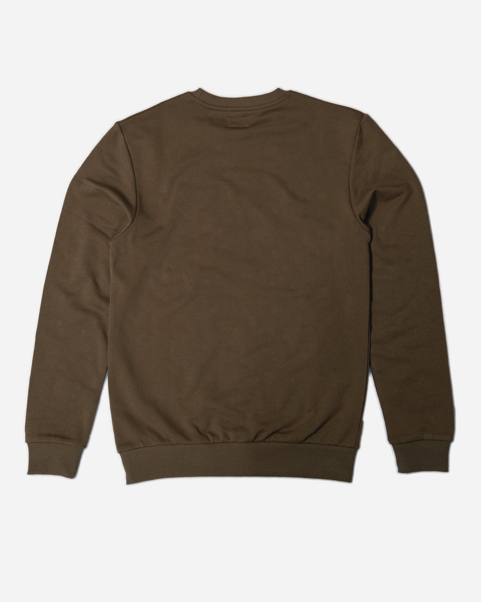 Bike Shed Moto Co Applique Sweatshirt Khaki back