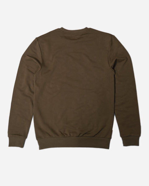 Bike Shed Moto Co Applique Sweatshirt Khaki back