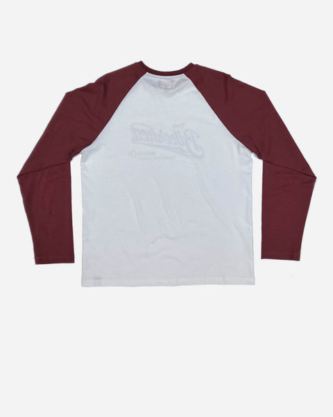 The Bike Shed Moto Co Inc. Baseball Jersey LS - Burgundy/White, back