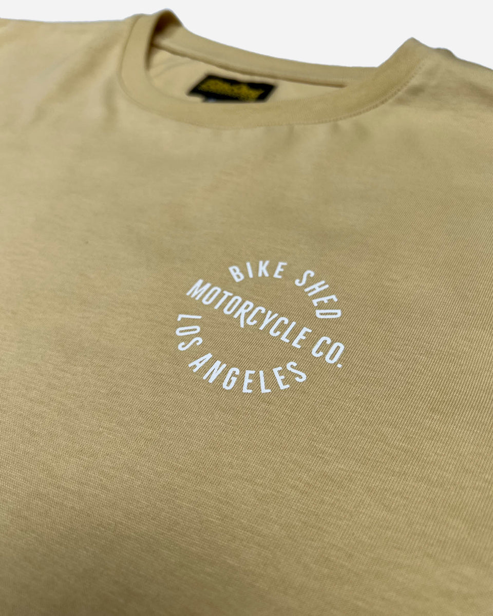 BSMC LA Rocker T Shirt - Sand, logo close up