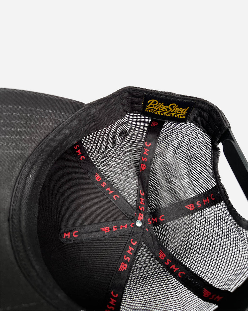 Bike Shed Moto Co Lightning Logo Baseball Hat - Black, inside