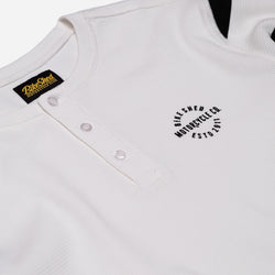 BSMC Rocker Long Sleeve Waffle - Cream/Black, logo close up