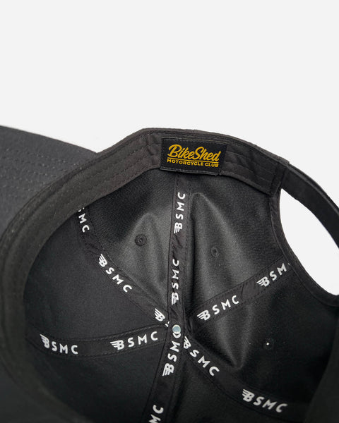 Bike Shed Moto Co. Roundel Patch Baseball Hat - Black, inside