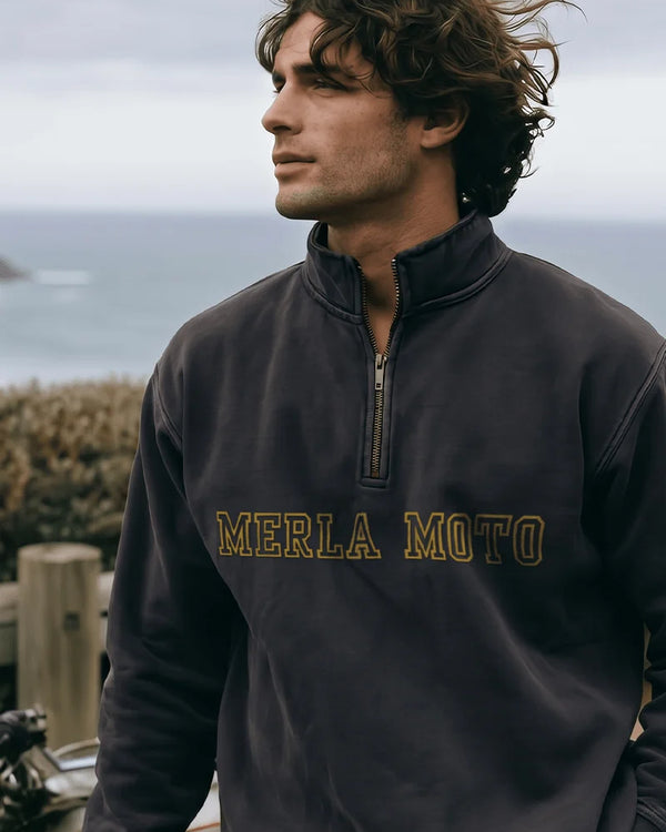 MERLA Moto Saturday Run Sweatshirt - Charcoal