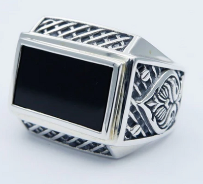 Silverbone Black Ace Ring