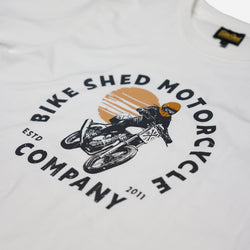 BSMC Sunset T-Shirt - Off White, front print close up