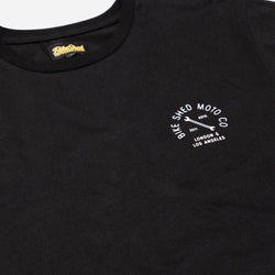 BSMC Tracker Bars T-Shirt - Black, chest logo close up