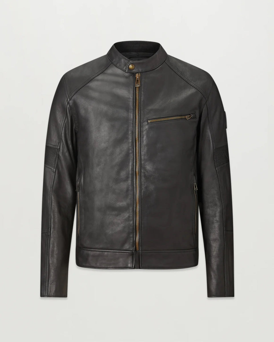 Belstaff Vanguard Jacket Black Washed Leather studio image