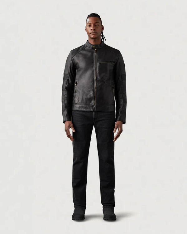 Belstaff Vanguard Jacket Black Washed Leather