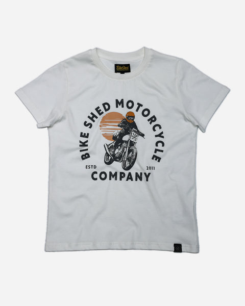 Motorcycle Women's Sunset T-Shirt - Off White, front