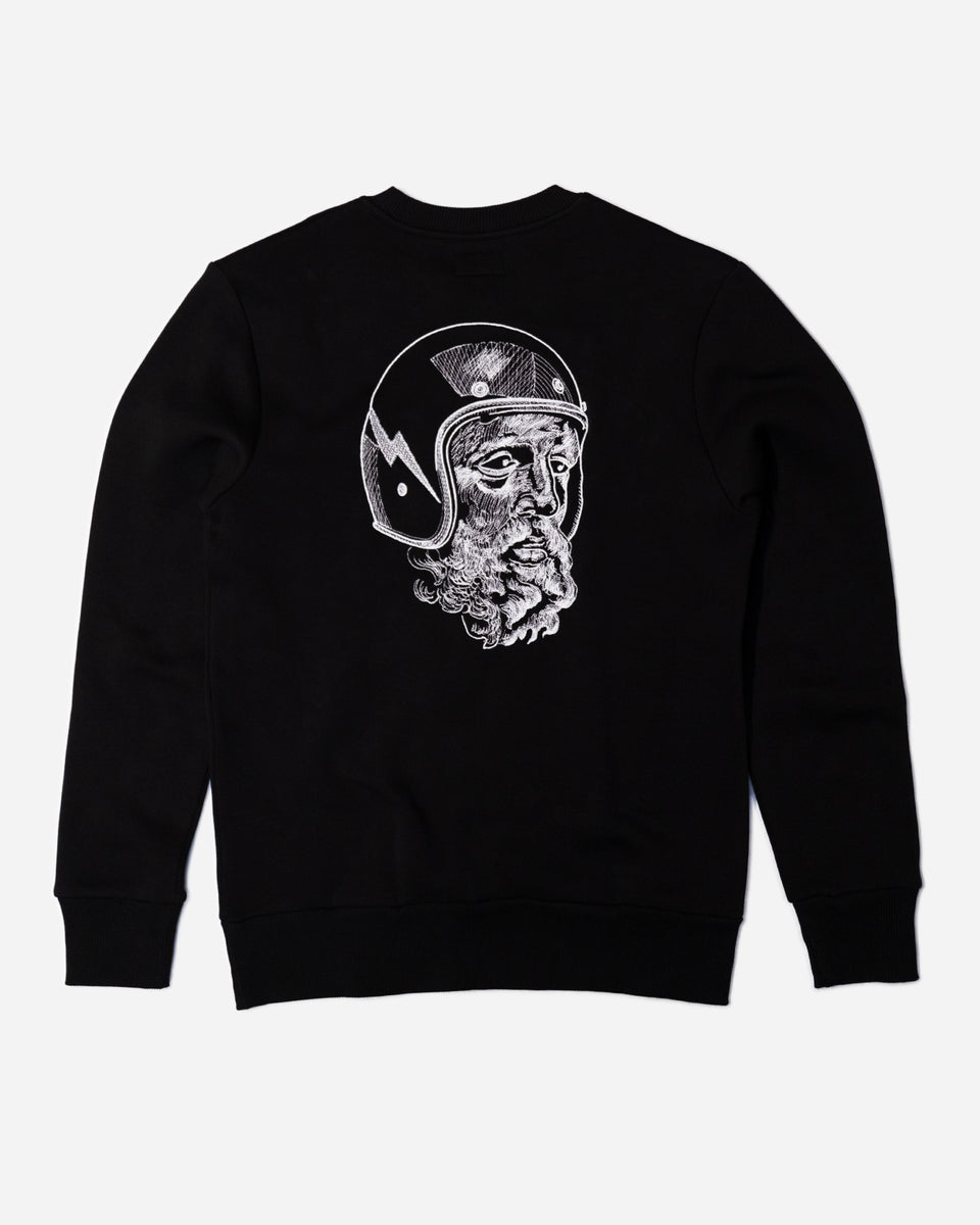 Zeus Embroidered Sweatshirt Black back