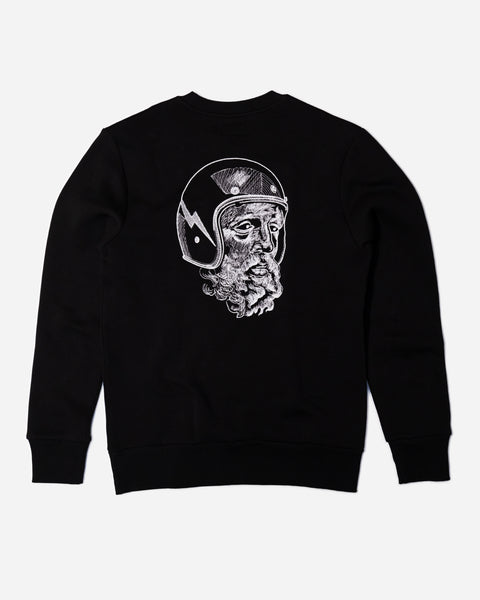 Zeus Embroidered Sweatshirt Black back