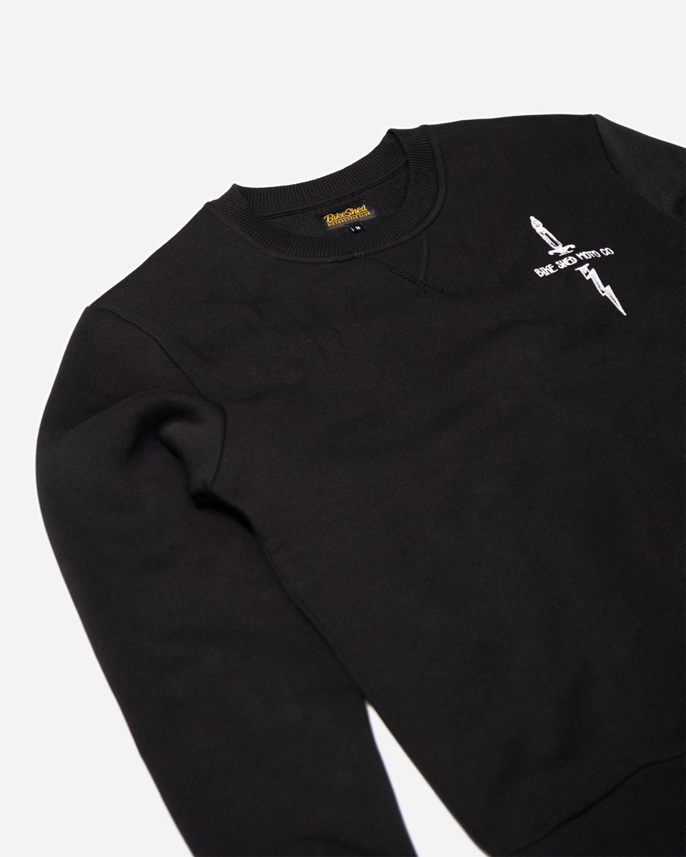 Zeus Embroidered Sweatshirt Black front